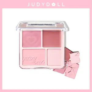 JUDYDOLL 2 In 1 Blush Highlight Palette, Powder & Cream, Sweet, Natural, Brightening Skin Tone, Highlight, Smooth, Soft Color, Light Pink Blush For Girls, Cute And Lightweight, Long-Lasting, Holiday Gift, Valentines Day Gift, New Year, Merry Gift
