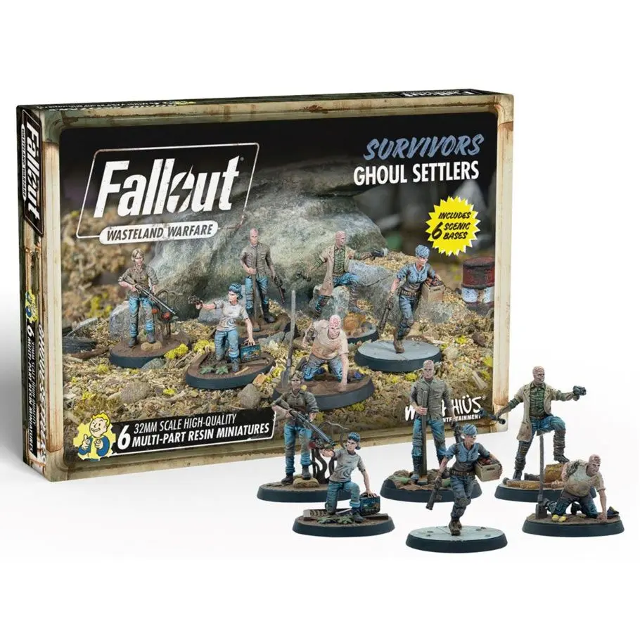 Modiphius Entertainment MUH052284 Fallout Wasteland Warfare Survivors Ghoul Settlers Miniature
