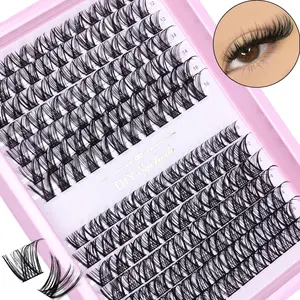 161pcs Cluster Lashes 8-16mm Individual Lashes Natural Look Lashes D Curl Fluffy Cluster Lashes DIY Eyelash Extension Fluffy Eyelash Clusters