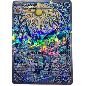 Glaceon Eeveelution Icy Morning Pokemon Display Card TCG Stained Glass Design Glass Pattern Holo Brand New Art Beautiful