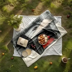 1 piece Geometric light and shadow effects in modern concrete architecture themed flannel blanket - Modern-style all-season flannel blanket, suitable for sofas and beds, super soft and comfortable, digital print design, 100% polyester material