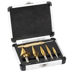 Step Drill Bit Set, HSS Titanium Step Drill Bit with Automatic Center Punch, Multiple Hole Stepped Up Bits for DIY Lovers