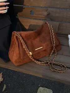 Fall Winter New Women's Tote Bag with Chain Strap, Suede Crossbody & Shoulder Handbag, Elegant Top-Handle Purse for Daily Use, Elegant Bags