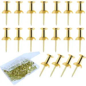 100 count Push Pins , Stick Pins for Bulletin Board, Poster Pins, Double Headed Picture  Nails, Pins for Wall ()