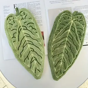 Tropical Plant Leaf Hand Towels, Soft Absorbent Quick-Dry Kitchen Hanging Towels, Realistic Design Bathroom Hand Towels, Ideal Home Goods, Towel Set, Quick Drying Towel