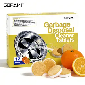 SOPAMI Garbage Disposal Cleaner 12 Tablets Citrus Scent Septic Safe for Enhanced Performance