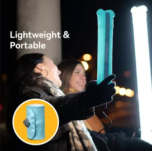 ZENIKO OT80 Bi Tube Light Multi-use Inflatable Light Ultralight & Collapsible Air Pump Inflation High Color Rendering Photography Light for YouTube,TikTok,Camping,Live Stream