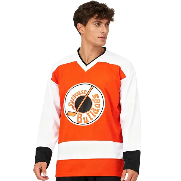 Men's #2 Ogilthorpe Sewn Embroidery Syracuse Bulldogs Slap Shot Movie Ice Hockey Jersey - High-Quality Polyester Vintage Unisex Wear, Long Sleeve Male Outdoor Top, S-3XL Plus Size Cold Wash Fan Match Day Gear, Christmas Gift, Multi-Size, Machine Washable,