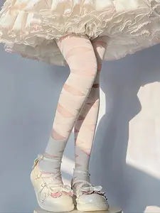 Women's Sexy Cute Versatile Crossed Bow Pattern Thin Stockings, 1 Pair, Casual Style, All Seasons, Plain Design