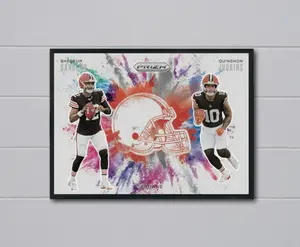 Prizm Shedeur Sanders/Quinshon Judkins 2025 Color Blast 12x17 Poster Browns