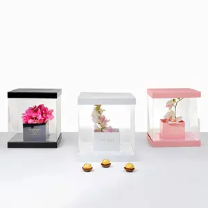 Square Flower Gift Box, 9.8" x 9.8" x 11", Various Colors | W977