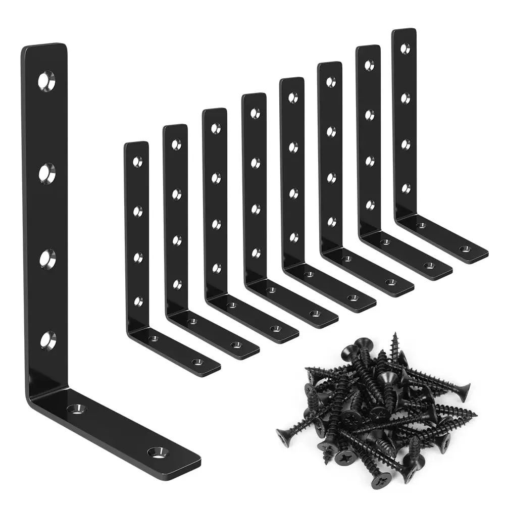 Shelf Brackets 8 Pack 5x3 Inch Heavy Duty Stainless Steel L Brackets Screws