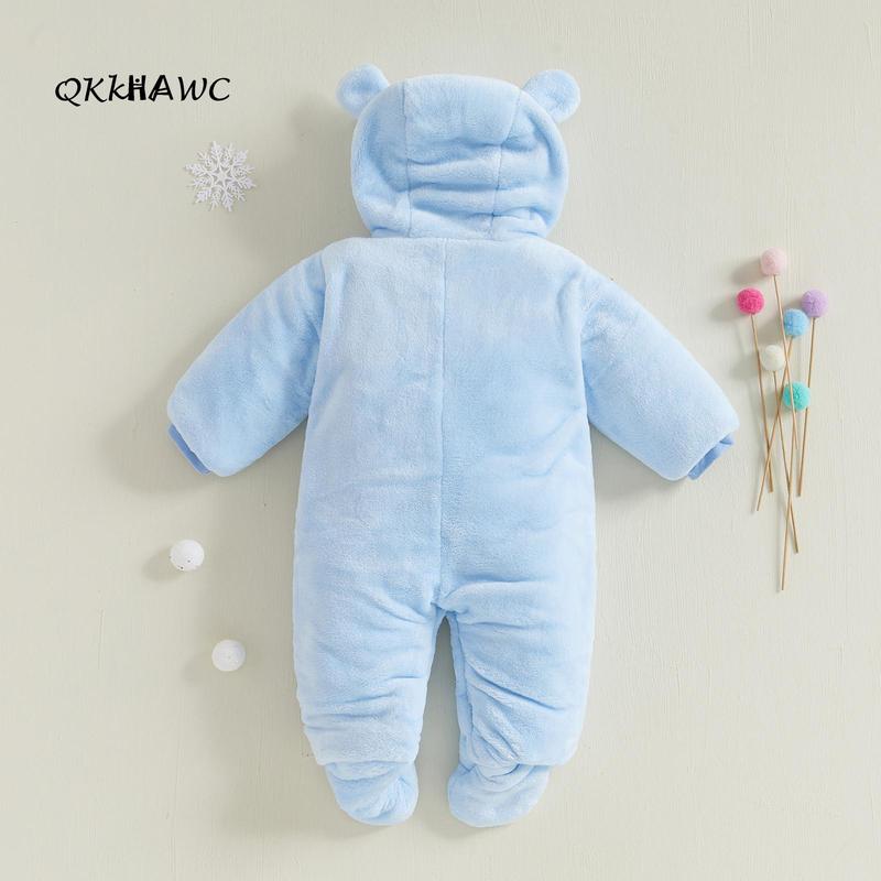 Baby Hooded Footie Romper Snap Up Fleece Snowsuit Winter Outwear Cute Pattern Jumpsuit Cozy Baby Hooded Footie Romper Snap Up Fleece Snowsuit Winter Outwear Cute Pattern Jumpsuit Cozy