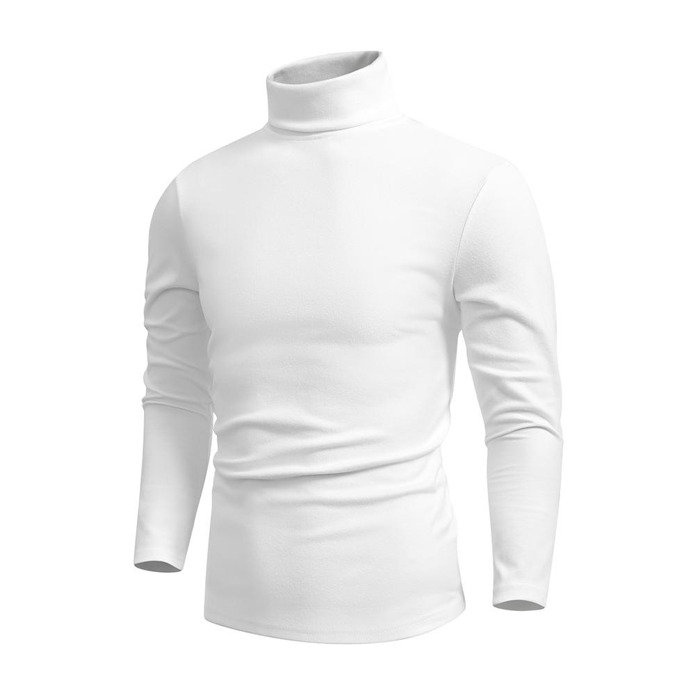 Men’s high-neck fleece sweatshirt, warm and soft fleece base layer, stretchy slim-fit close-fitting underwear, long-sleeve inner top for autumn and winter