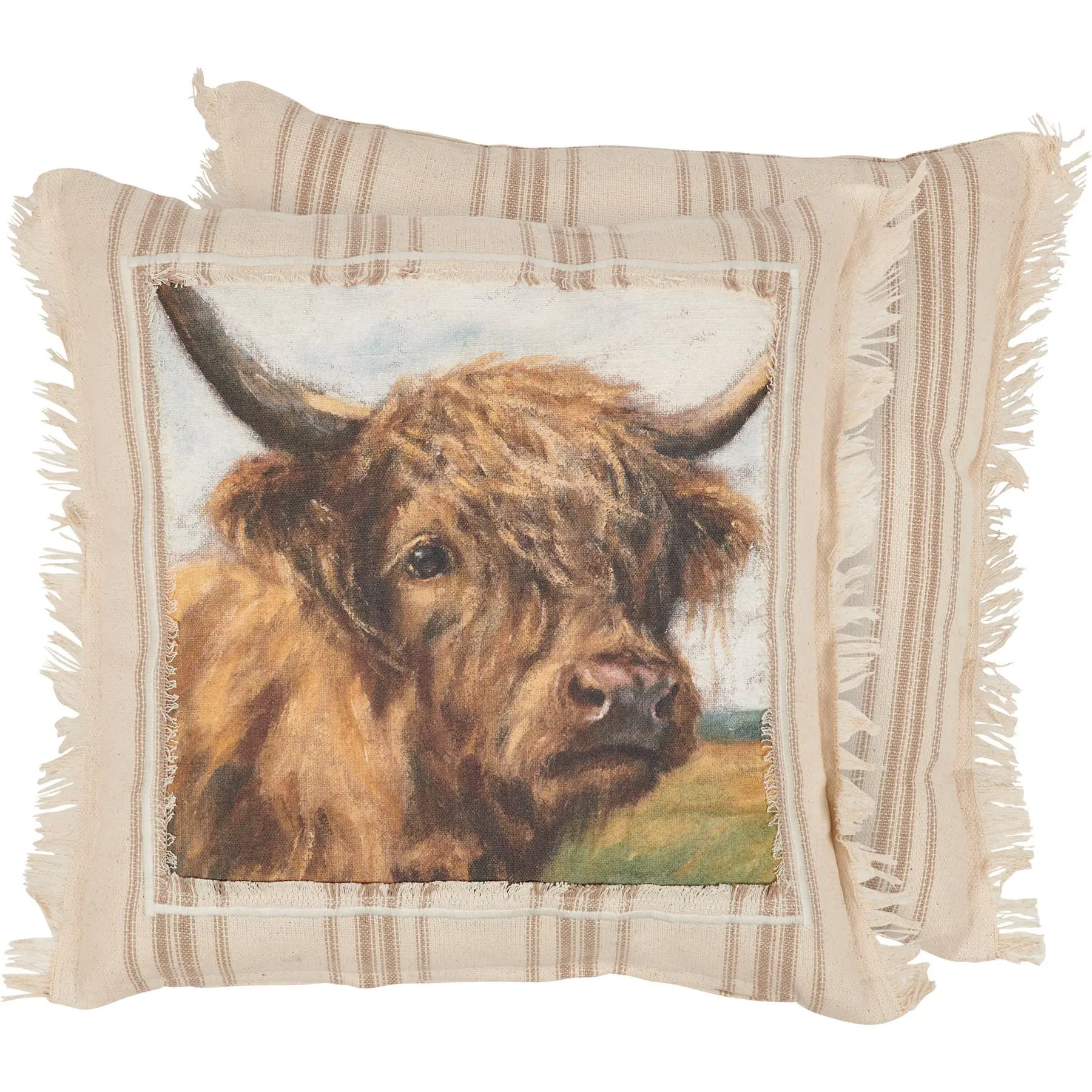 Highland Cow Pillow-Primitives by Kathy