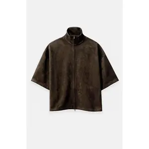 Fear of God ESSENTIALS Men's Brown High Neck 3/4 Sleeve Jacket