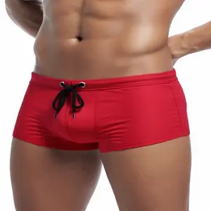 1pc Men's Mid-Thigh Swim Shorts with Double-Layer Front Elastic Waistband & Adjustable Drawstring - Medium-Stretch Quick-Dry Swimwear, Solid Color Non-Transparent for Beach, Pool, Water Sports, Beach Apparel, Simple Design, Durable Swimwear