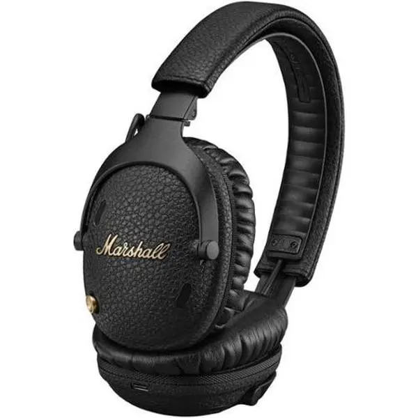 Refurbished - Marshall Monitor III A.N.C. Over-Ear Bluetooth Headphones - Active Noise Cancelling with Microphone | 100+ Hrs Wireless Playtime | Lightweight, Foldable Design for Travel - Black