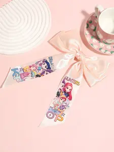 Large Kpop Hair Bow with Girl Band Printed Ribbons | Comfortable Secure Clip | Versatile Design