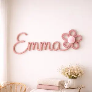 Personalized Knitted Wire Name Sign, Flower Nursery Decor
