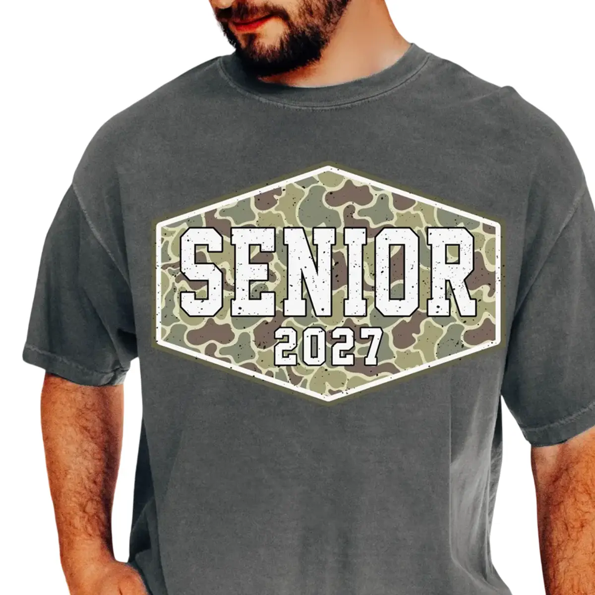 Camo Senior 2027 SHirt, Graduation Camouflage Crewneck, Class of 2027 Senior Gift, High School Graduate Pullover, Unisex Grad Apparel