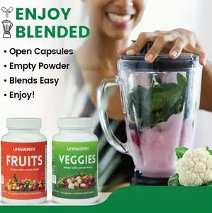 2PCS Natural Fruit and Vegetable Supplement Soy-Free Suitable for Women and Men - 90 Fruit Capsules 90 Vegetable Capsules 60 Fruit Capsules 60 Vegetable Capsules