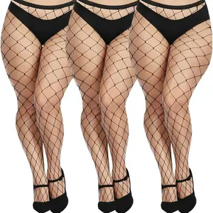 2026 Women's Plus-Size Fishnet Stockings — A 3-Pack of Sexy Fishnet Pantyhose. Sexy, stylish, and perfect for Gothic-style outfits, these versatile tights are an ideal accessory for Halloween, Valentine's Day, and New Year's.