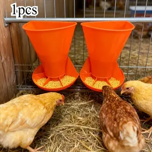 4-In-1 Wall Mount Feeding Trough, Universal Supp Feeder for Chickens & More, Space-Saving Design, Easy Refill Setup