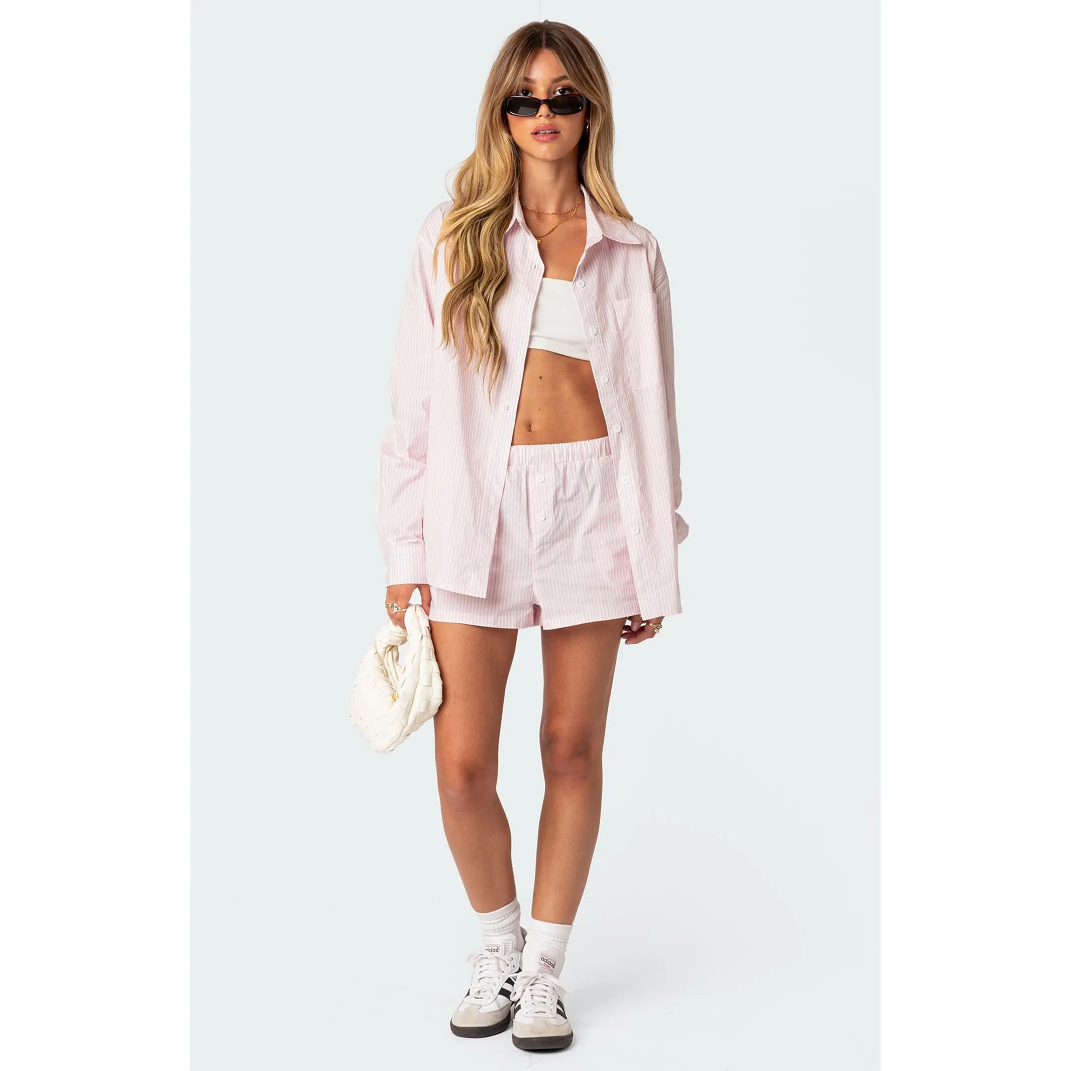 Edikted Women's Pinstripe Boxer Shorts