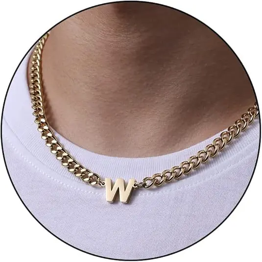 W letter necklace (gold)