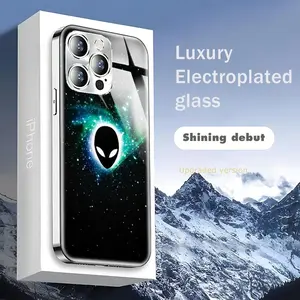Alienware computer Brand Phone Case For Iphone 17 16 15 14 13 12 Pro Plus Max New Electroplated glass Case