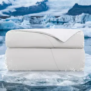 Cooling Comforter-Cooling Blanket Cold for Hot Sleepers-Q-max>0.45-Sided Lightweight Summer Ice Blanket for Night Sweats-Grey King Size (90"x108")