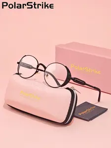 1 Pair Polarstrike Unisex Full Frame Oval Frame Plano Glasses outlining a professional profile