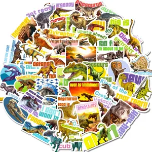 50PCS Dinosaur Vinyl Stickers, Funny Waterproof Cartoon Car Stickers for Kids, DIY Exterior Decals for Automotive & Luggage Use, Funny Stickers