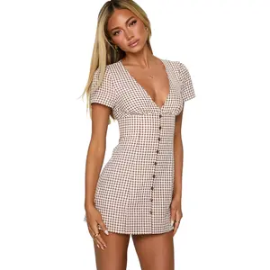Loveliness Playsuit Brown Check Petite