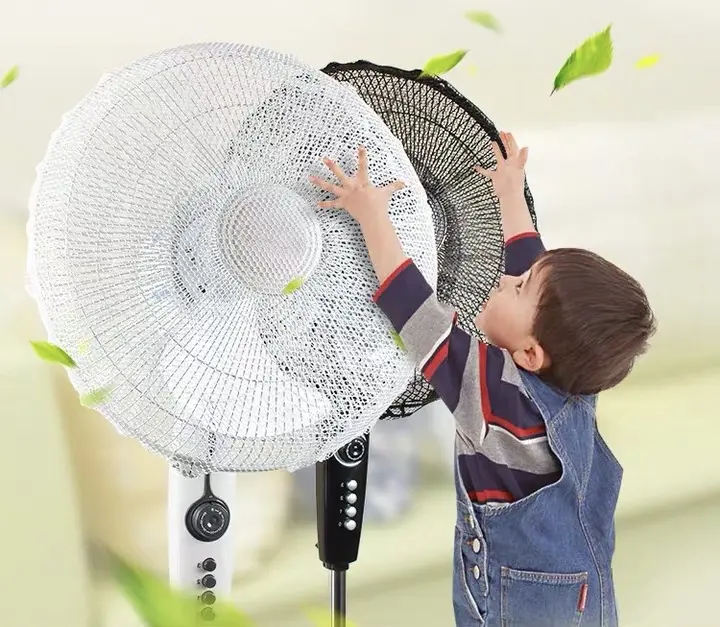 2 Pks Fan Dust Cover, Fan Mesh cover, Baby Children Safe, Washable Reusable, Anti-Dust Cover, Workable for Round fan, 2 White Covers, 18 Inch