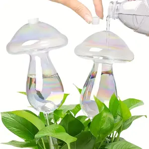 Creative Mushroom Automatic Watering System - Transparent plastic drip irrigation system, suitable for self-watering garden decorations for potted plants, with an interesting design, convenient for indoor/outdoor micro-landscapes and lazy sprinkler head.