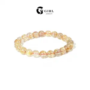 GGIRL Natural Crystal Healing Bracelet-Beaded Bracelet for Women & Men, 8mm-13mm Round Bead Stackable Bracelets for Meditation, Yoga, Spiritual Healing & Positive Energy