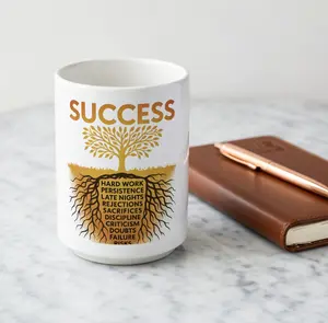 SUCCESS Motivational Ceramic Mug – Inspirational Gift for Entrepreneurs, Students Graduates & Dreamers,  Drinkware, Washable Tumbler, 15Oz Coffee Cup, Reuse, Reusable geode mug, washable ceramic funny coffee cup, lily stewart mug, dragon  mug Beverage