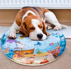 Water Sensory Playmat for Cats and dogs,Cat Toys for Bored Indoor Cats, Cat Kicker Toys Self Play Mat,Interactive Toys for Cats to Play Alone, Diameter: 65 cm