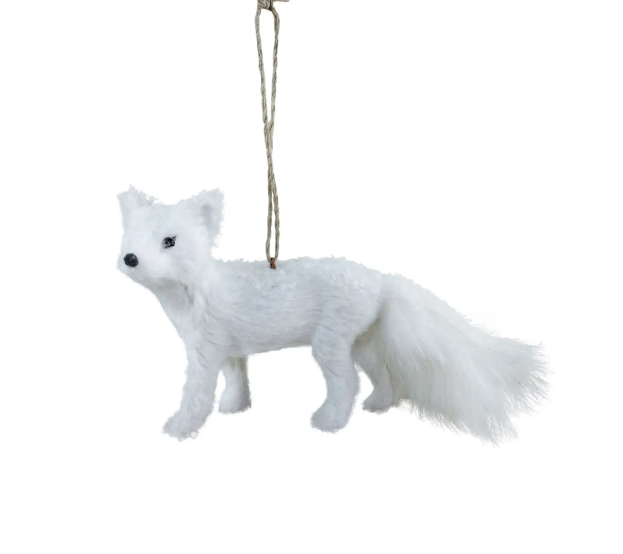 5.5" Faux Fur Winter Fox Ornament Set of 2 by Valerie