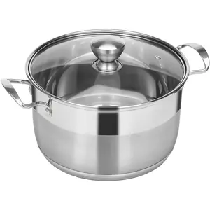 8 Quart Stock Pot - Stainless Steel Large Cooking Induction Pot with Lid for Pasta, Soup, Spaghetti, Nonstick Thick Base Deep Stockpot, Kitchen Cookware for Stew, Simmer, Boiling, Canning