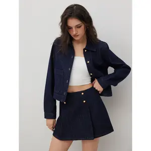 Cider Denim Collar Button Jacket