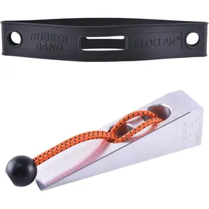 Fire Helmet Band with Wedge Set, Thickened and Flexible Rubber Firefighter Helmet Strap to Hold Flashlight, Handy and Durable 6061-T6 Aluminum Firefighter Wedge to Pair with Halligan or FuBar Tool