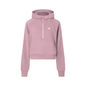 Clean Icon Half-Zip Crop Hoodie