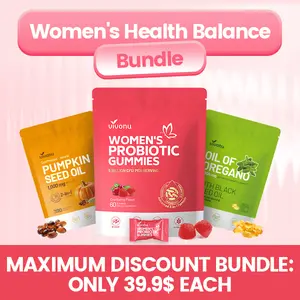 VivoNu Wellness Bundle | Oregano Oil & Black Seed Oil Capsules + Cranberry Probiotic Gummies + Pumpkin Seed & Saw Palmetto Softgels | Plant-Based Nutritional Support
