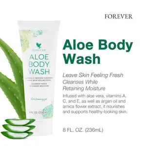 Forever Diving - Forever Aloe Body Wash - Sulfate-Free Cleanser with Aloe Vera, Argan Oil & Vitamins A, C, E - Inviting WoOzods & Amber Scent - 8 Fl