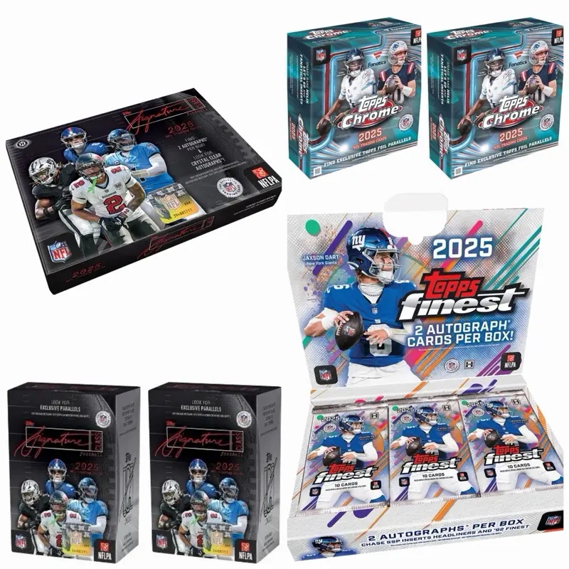 Break 936 - 6 Boxer! (1) 2025 Topps Finest Hobby Box (2 autos, #’d parallels!), (1) 2025 Topps Signature Hobby Box (2 autos, #’d parallels!), (2) 2025 Fanatics Excl Topps Chrome Mega Boxes, (2) 2025 Topps Signature Blasters!! Pick your team!!