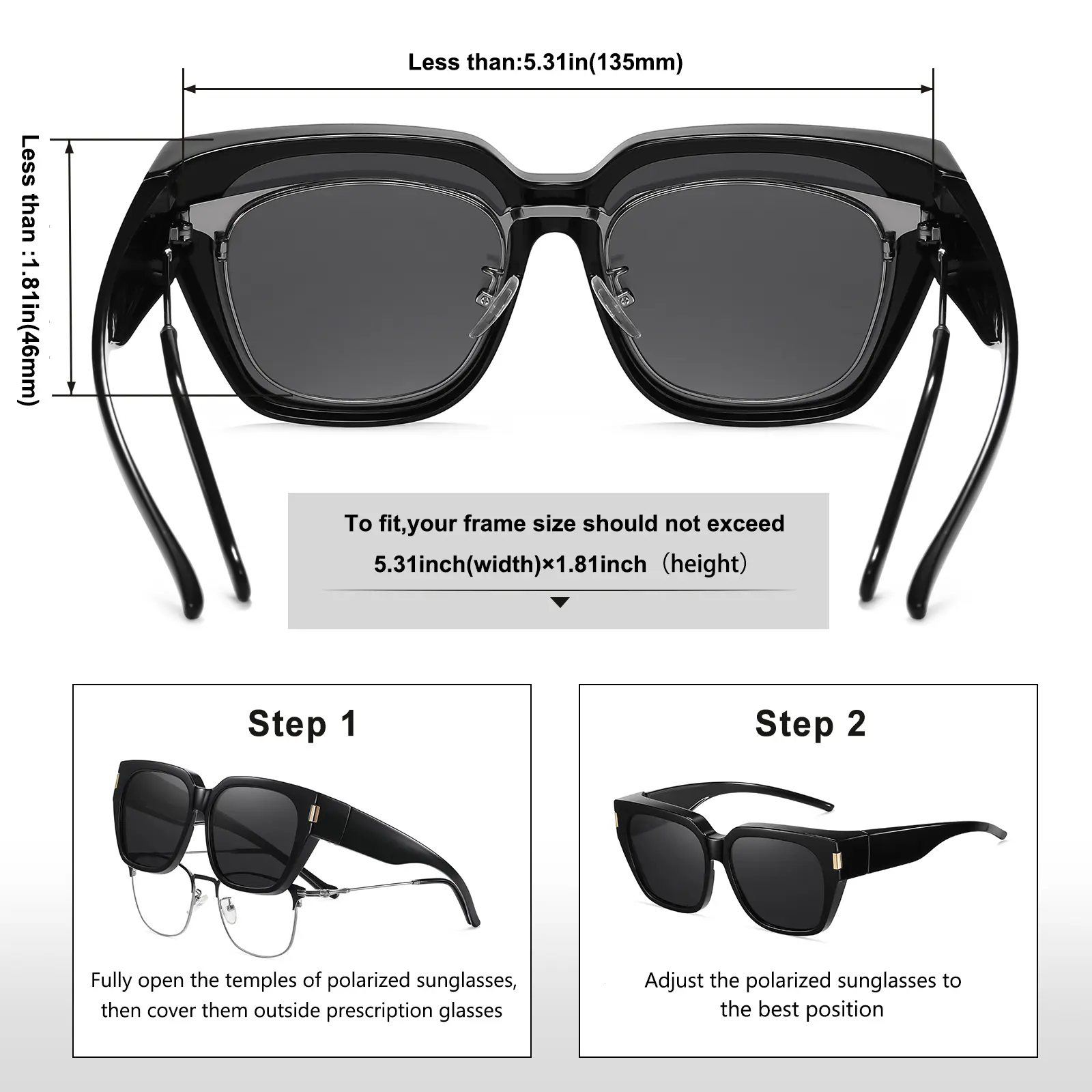 Oversized Fit Over Sunglasses for Women Men, Lightweight 