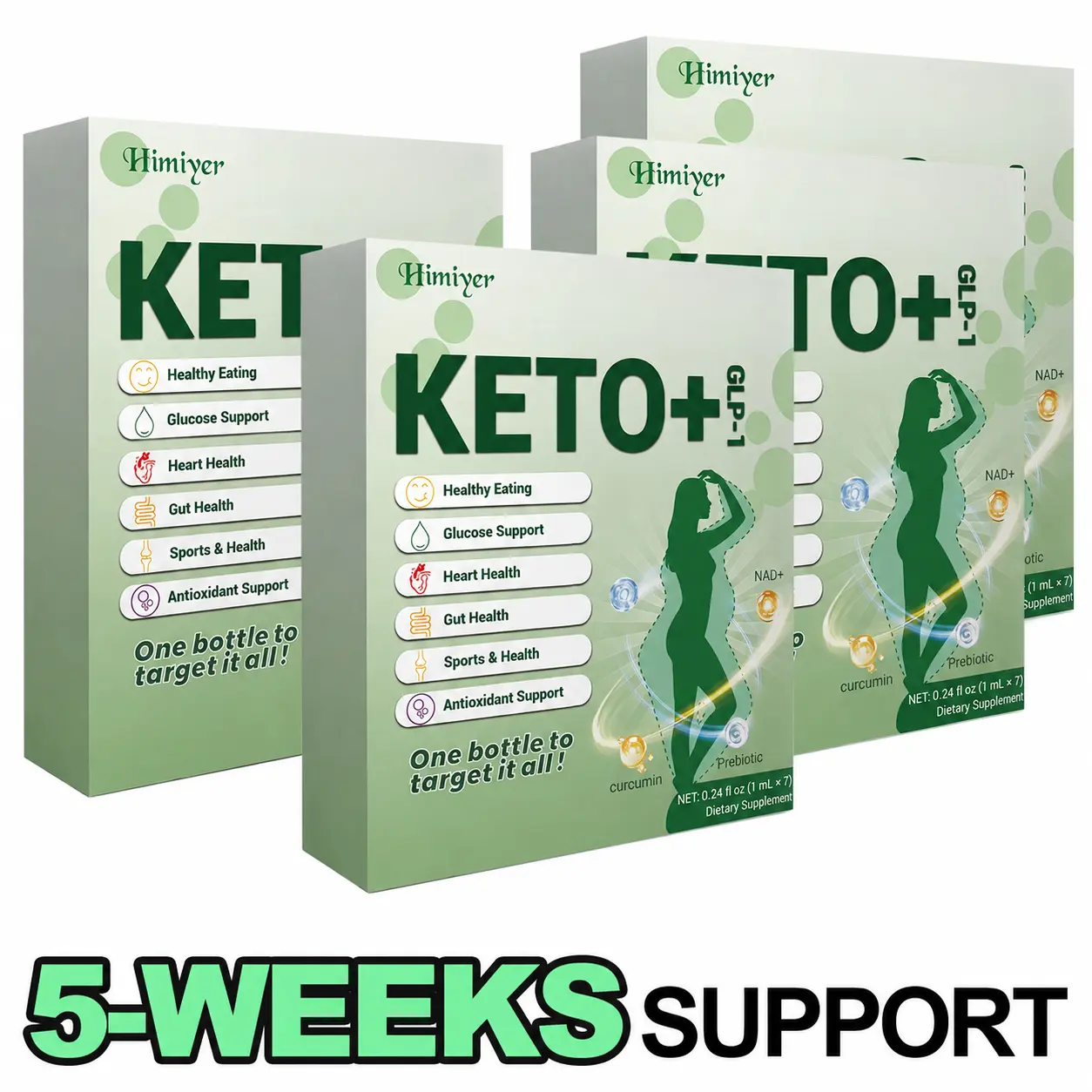 6-in-1 Oral Liquid Dietary Supplement, 1 Dose Daily, Easy to Carry Digestive Wellness Support